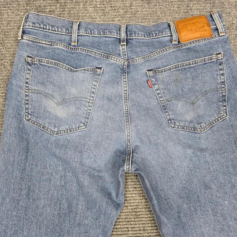 Levis 511 Premium Jeans Mens 38x30 Blue Slim Fit Stretch Denim Stained